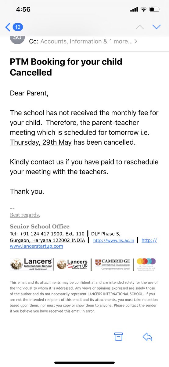 LISParents's tweet photo. @cmohry @ParentsGurgaon @chkanwarpal @DC_Gurugram @academic_cell Lancer International School Gurgaon Parent Teacher Meetings cancelled for parents who cannot pay school fees against Government Directives required urgent action required https://t.co/itJk0CIVol