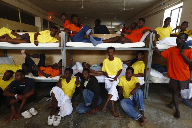 first of all any boat that comes here, they are seperated into single men (and women) and families. men are placed in whats known as Hal Safi Barracks, which was a military base turned detention centre. there are around 1000 (or more) predominantly black men in there