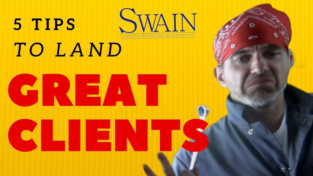 SwainCPA's tweet photo. https://t.co/RMxNvXmeOK
5 Sales Tips to Land Great Clients! 
***
Subscribe on Youtube: https://t.co/v7bQ0JC9hS

For Hot-off-the-press video updates, sign up here: https://t.co/kIurCyKcyp

Check us out at: https://t.co/zzOoy1NX4k

#welovesmallbusiness https://t.co/u3CtpmlcwL