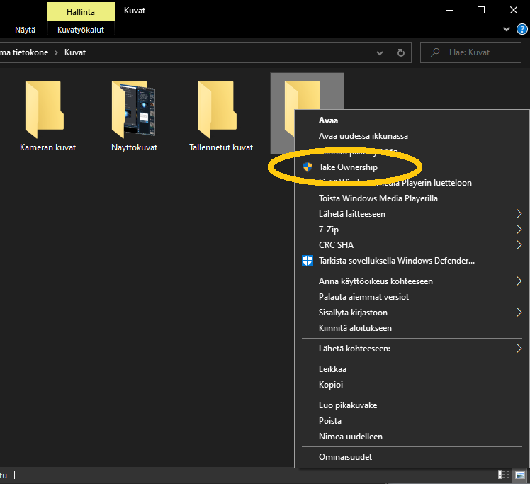 10/x install the script and you should get this new options in your right click context menu.Locate the game folder (e.g. "C:\\Program Files\\ModifiableWindowsApps\\pso2_bin")Go up _one_ folder so you have ModifiableWindowApps folder in view. R. click and select Take ownership.