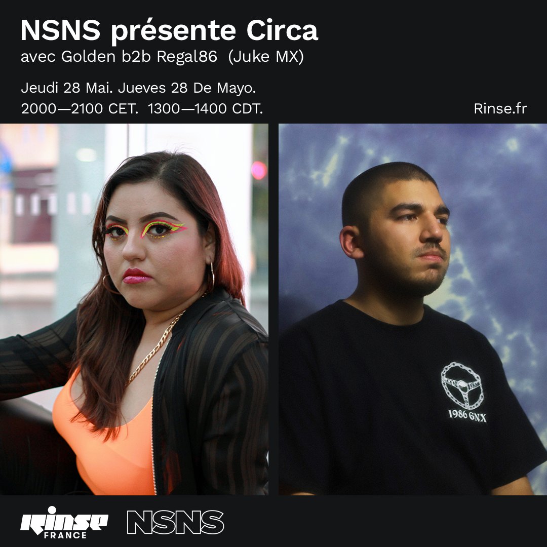 RinseFrance's tweet photo. On continue avec #NSNS qui nous présente #Circa. Nos deux invités #Regal86 #Golden (@jukemxTXT) désormais en b2b
💽 🎶

Vous pouvez retrouver les autres émissions juste ici :
https://t.co/SYwytBTulm

#verrouillé 🔒https://t.co/GnEXqQnzYT https://t.co/HbNJ37KHUK