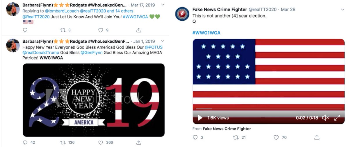 Trump last night retweeted 3 QAnon accounts. This morning he yet again retweeted Barbara Redgate, Michael Flynn's sister, who has expressed her support for QAnon & repeatedly tweeted the QAnon slogan. That retweet also quote tweeted another QAnon account.  https://www.thedailybeast.com/michael-flynns-family-is-at-war-with-each-other-over-qanon