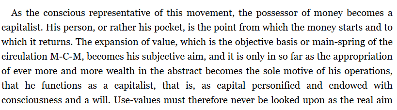 iii. And even if you think, w/ Marx, that, having become capitalists, an individual's agency becomes harder to disentangle from their capital, then you can still be offended by the idea of the collective, aggregate 'human capital stock' having the agency, not the individual