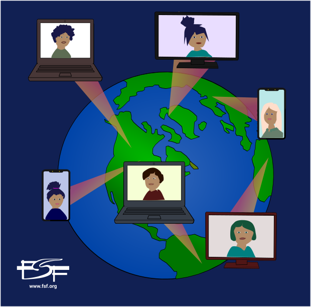 fsf's tweet photo. NEW FSF MEMBER BENEFIT: free software video conferencing! We have launched a free (as in freedom) videoconferencing service using Jitsi Meet: https://t.co/9HECMKtv4Y Join the FSF as an associate member today: https://t.co/uTMTBaCpUc https://t.co/OeLq3kzjMk