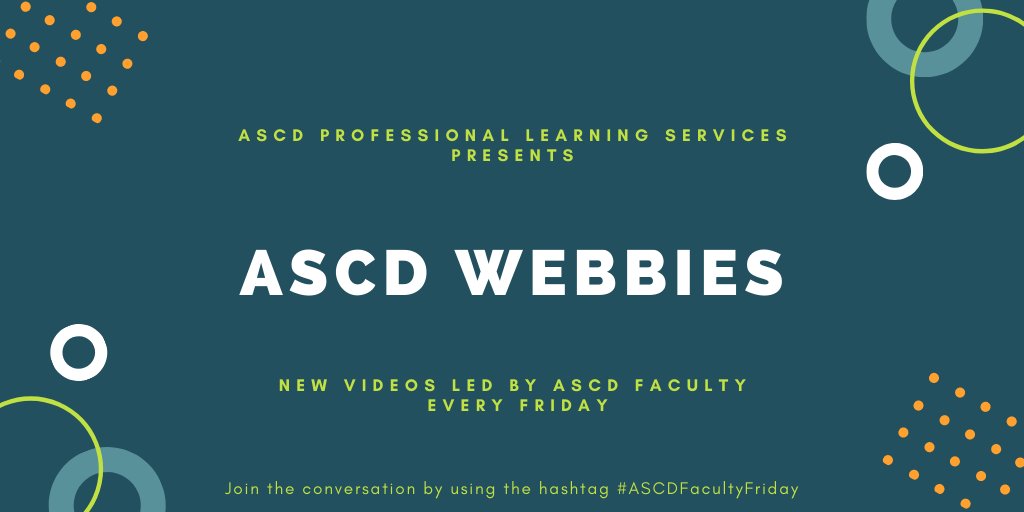 chrisascd's tweet photo. Join us for the first #ASCDFacultyFriday tomorrow and get access to short ASCD expert-led videos that explain the issues that you're contending with as educators in this new virtual learning environment! #PartnerwithPLS https://t.co/rH5zqt9csQ