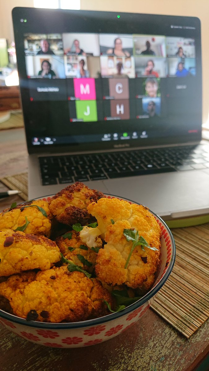 Excellent virtual mini Eid celebration (with spicy roasted cauliflower snacks) followed by talking through learnings &amp; tips from remote working so far across <a href="/thoughtworks/">Thoughtworks</a> Thanks for organising a great session @MATTHILDON