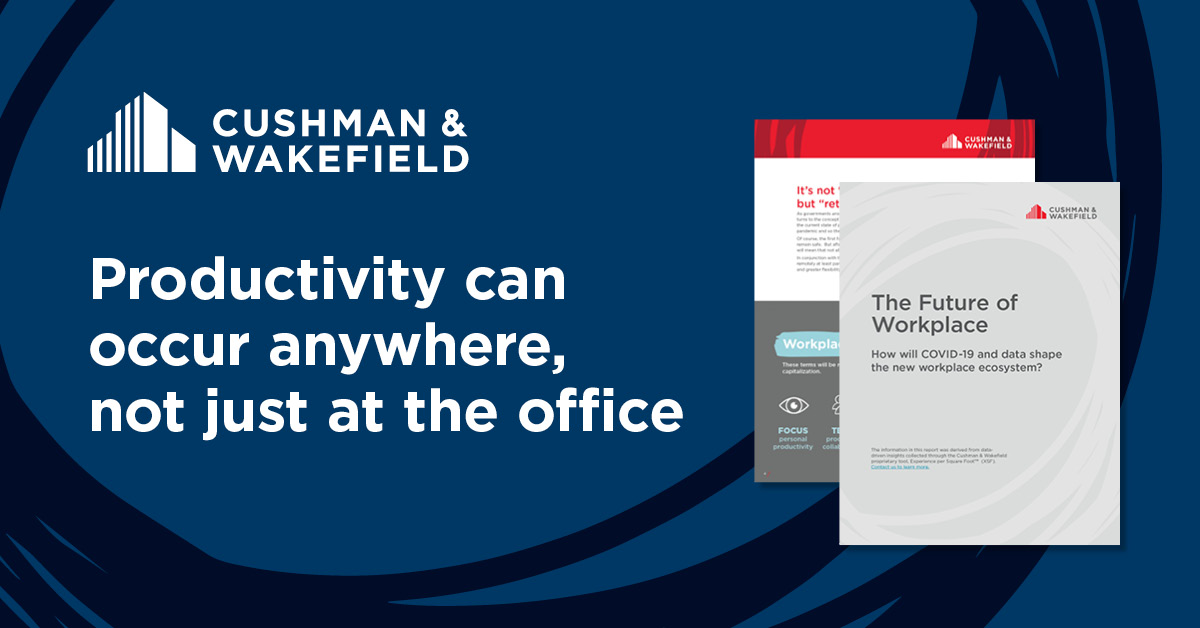 CushWake's tweet photo. We've captured data points from more than 40,000 workers all over the globe through our proprietary Experience per Square Foot (XSF) tool. Read The Future of Workplace to see our key learnings >>  https://t.co/sHIrgn4Xvw https://t.co/j4Y56ahQlX