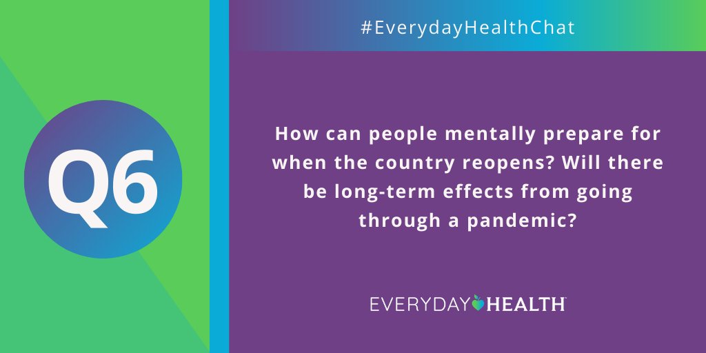 EverydayHealth's tweet photo. Q6. How can people mentally prepare for when the country reopens? Will there be long-term effects from going through a pandemic? #EverydayHealthChat
#mentalhealthmonth https://t.co/nXbxkaDzUr
