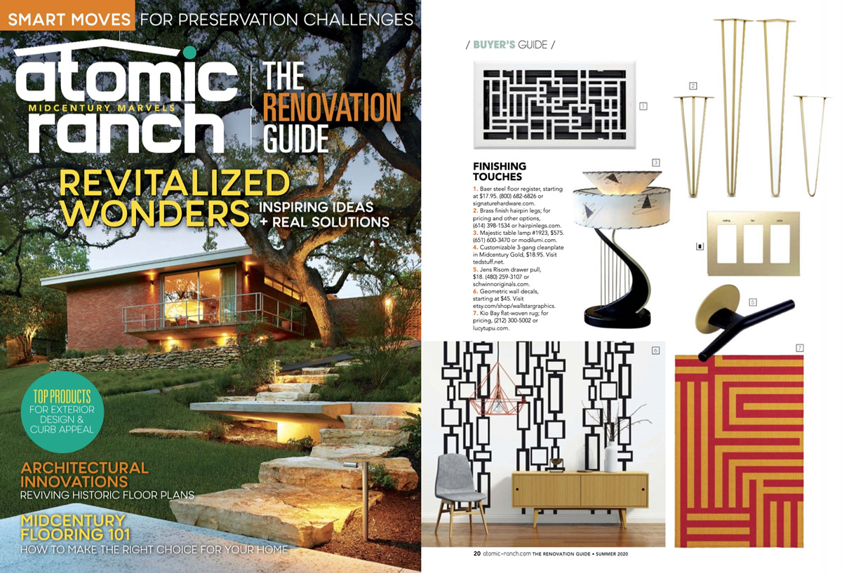 Our bright 'Kio Bay' featured in the latest renovation issue for Atomic Ranch Media. Flat-woven and suitable for indoor + outdoor use. Summer is coming... :-) #arearug #interiordesign #residential #outdoorliving #StayHome