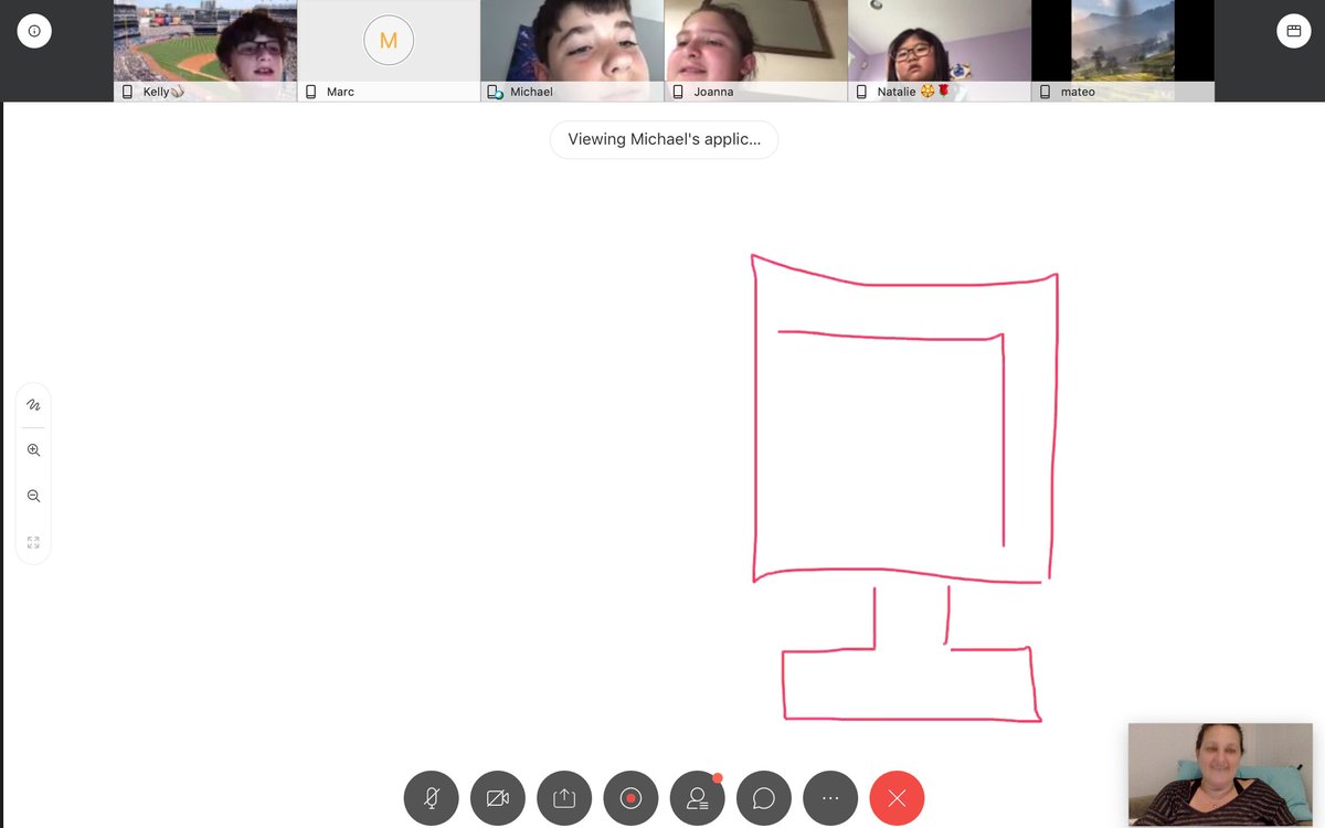 followyour_art's tweet photo. Pictionary #fun via #Webex Can you guess them? we #laugh we need that! #artclass #distantfun #findthehappy #gettingthroughit BUT #imissmyclassroom #ARTROOM #tiredofthescreen #youcantsmellandtouch
#thebrainneedsthesenses #mineolaproud nonetheless!!โค๏ธ๐จ https://t.co/z38JaTOqW8