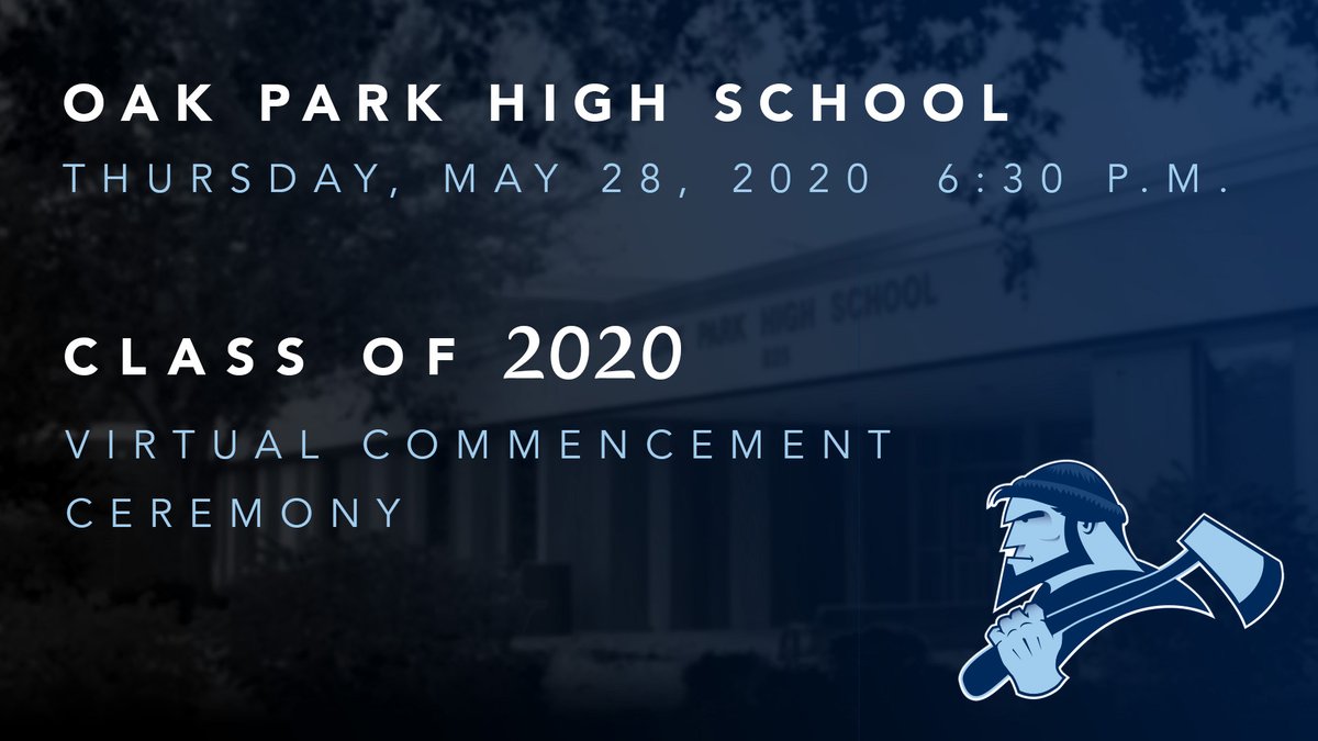 NKCSchools's tweet image. Tonight, Oak Park High School will graduate 360 seniors! You can watch the virtual ceremony at 6:30 p.m. at bit.ly/OakParkGrad2020. Graduates &amp;amp; their families are invited to share their cap toss celebrations with #OPGrad2020. Congratulations, OP Class of 2020! #ForTheFamily