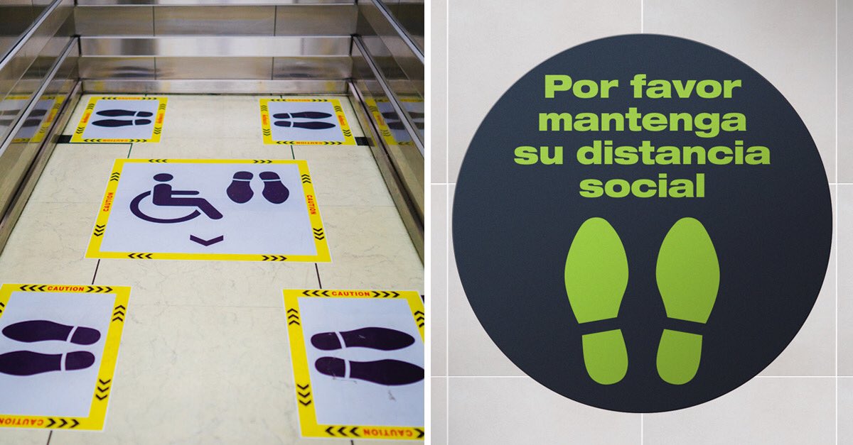 ARclad_SA's tweet photo. Señalice de forma segura espacios públicos esenciales para mantener el distanciamiento social con el laminador de piso para gráficos FLOOR GRAPHICS ARclad. https://t.co/VO745J5OLK