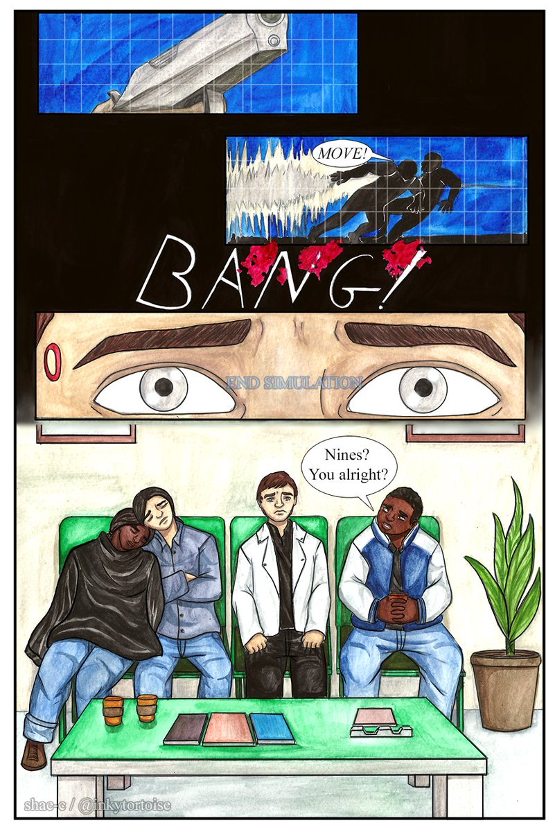 InkyTortoise's tweet photo. Short watercolor comic based this post https://t.co/NWFwHWxopd from @ladytuono and @MutualTrust2038 idea that if Gavin got injured it'd be protecting Nines
@MaximilianKoger #detroitevolution #dbh #reed900 #gavinreed #rk900 #tinachen #chrismiller #dbhcomic #detroitbecomehuman
1/2 https://t.co/RLPkMP6Xwd