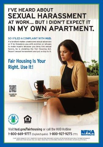 HUDgov's tweet photo. A landlord is violating the Fair Housing Act if they subject a tenant to severe or pervasive unwelcome touching, kissing, or groping. #CALLHUD #SexualHarassment #EndSexualHarassmentInHousing https://t.co/hAk2nvK5u7 https://t.co/IWxsOp7cIC