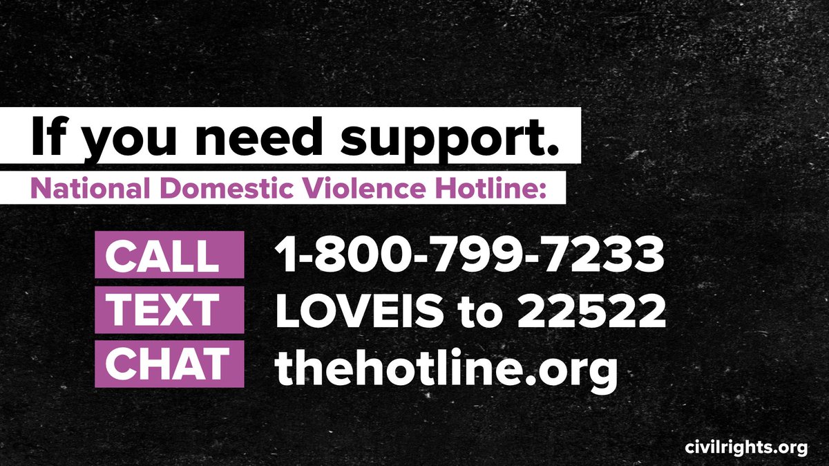 Graphic reads: "If you need support. National Domestic Violence Hotline" and repeats the methods for contacting the hotline that are included in the tweet (by call, text, or online chat).