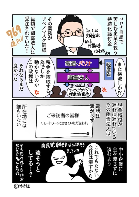 持続化給付金を769億円で受注したのは幽霊法人#ゆきほ漫画 