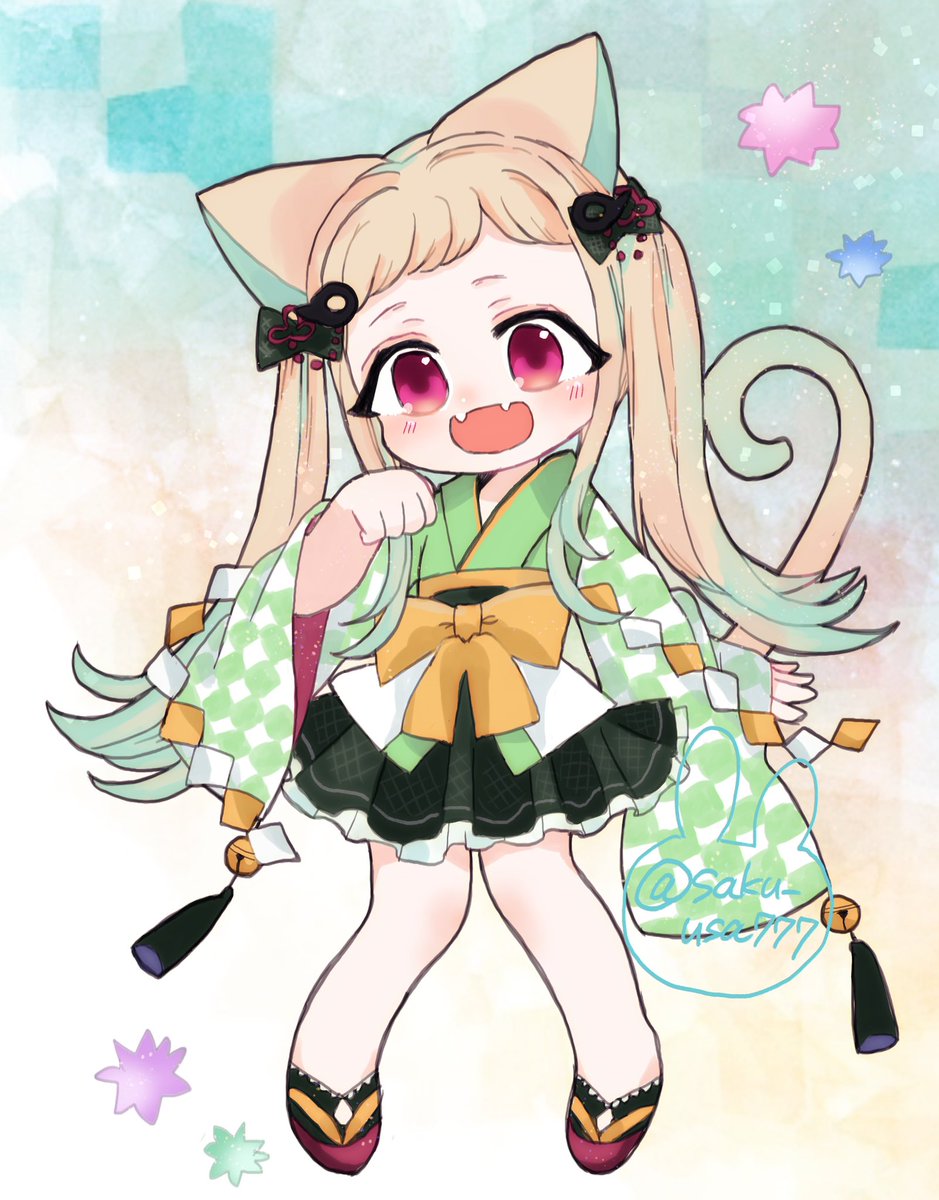 猫寧々ちゃん完成🐱✨ 雷に怯えながら塗りました(((( '-' )))) #地縛
