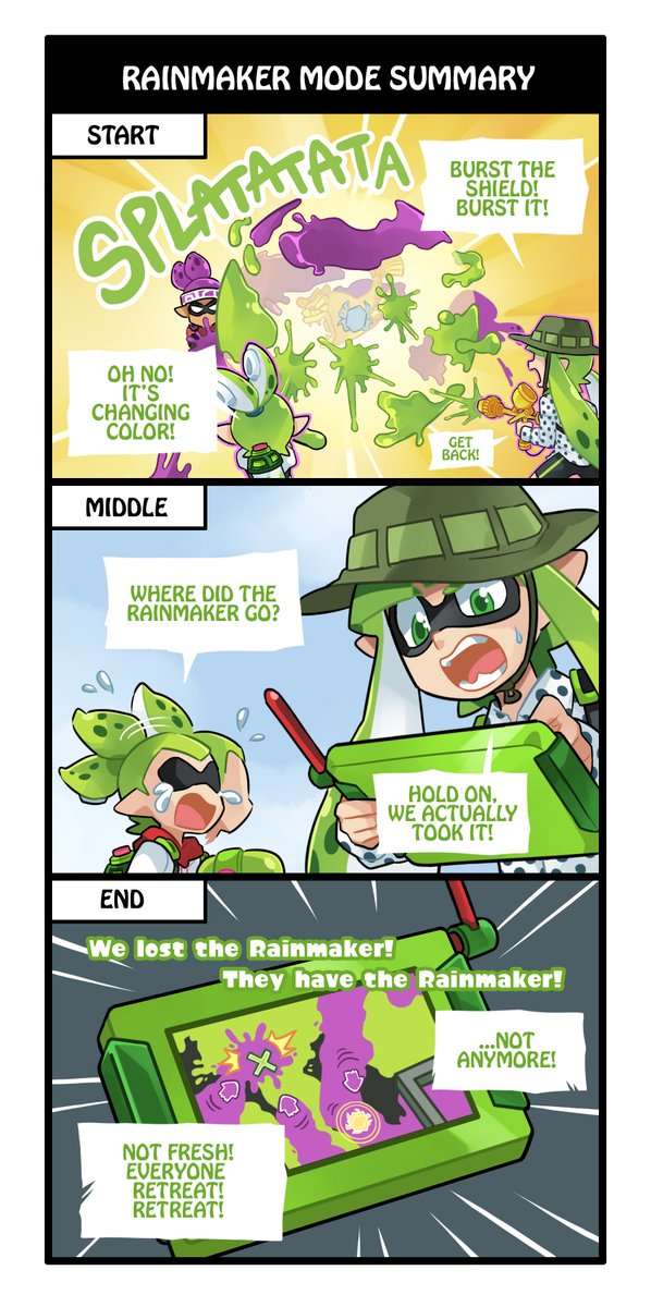 The days of ranked matches before Clam Blitz. If you're lucky, you only get 1 disconnect. 

Tower Control's last panel was based on a true story. 
