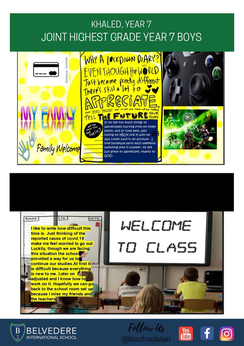 BelvedereInt's tweet photo. It is once again the end of the week so this means it is time to enlighten you with some exciting Distance Learning updates from our Senior School students.  
#weeklynewsletter #distancelearning #admission2020  #biscommunity #seniorstudents https://t.co/7R1R8ZpmMs