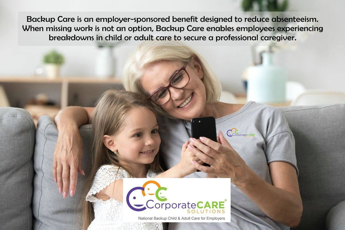 CCS4CARE's tweet photo. WHAT IS BACKUP CARE?
#backupcare #childcare #seniorcare #adultcare #employeebenefits #employeeengagement #productivity #absenteeism #hr #nannies #caregivers #caregiving #benefits #humanresources #absenteeism https://t.co/oZKmnO4SBe