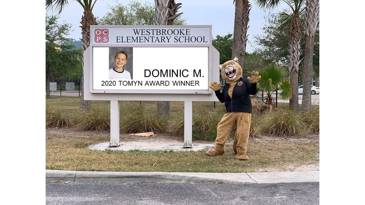 Westbrooke_OCPS's tweet photo. 2020 Tomyn Award Winner:
Dominic Mastroianni
Students who show, outstanding effort in all academic areas, possess leadership qualities,
consider both peers and community and have continuous School Spirit.
#WestbrookeES #OCPS #Westlearningcommunity https://t.co/zk7DeV3lLn