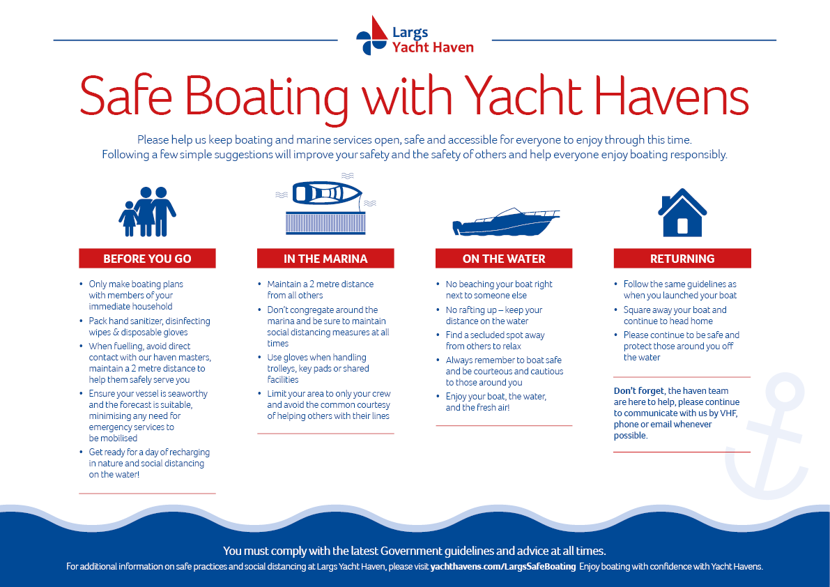 yachthavenlargs's tweet image. Following clarification from the Scottish government that we are moving to Phase 1 of lockdown restrictions, I am very pleased to confirm that many of you will once again be able to enjoy your boats.

Take a look at our new safe boating guidelines: yachthavens.com/LargsSafeBoati…