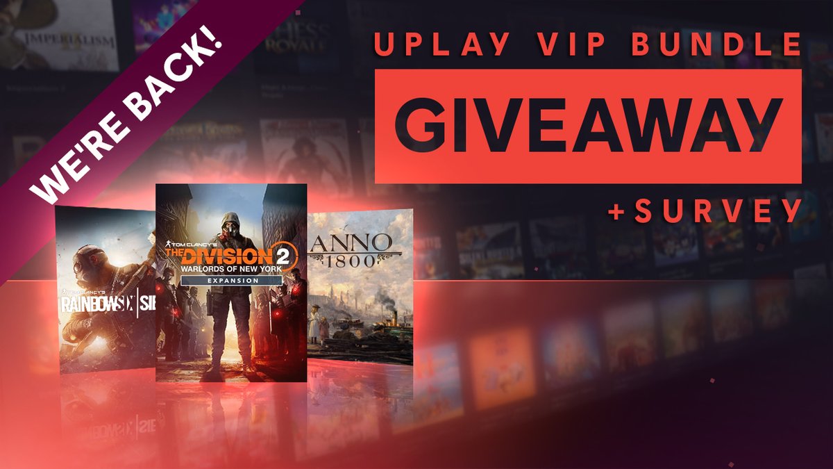 WE'RE BACK! It's been a while but we're jumping in with a Uplay VIP bundle giveaway, a juicy survey to help the @UbisoftUplay gather your feedback, and a green screen. WATCH THE VIDEO 👇 youtu.be/FG0u36HvjwA ENTER THE GIVEAWAY 👇 gleam.io/Ycive/ngon-upl…