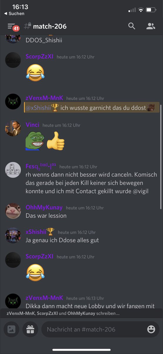 Bald neue ID ShishiiDDOS jetzt wird schon in 10mens behauptet ich DDOSE ohhh maannn