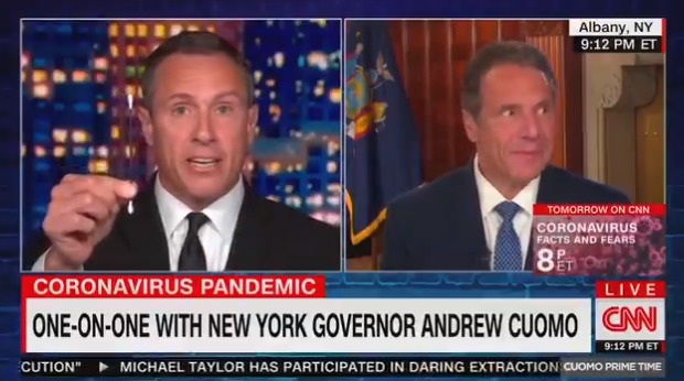 Quick thread here. Screenshots of news coverage on Andrew Cuomo paired with screenshots of CNN interviews he does with his brother. That's it. That's the thread.