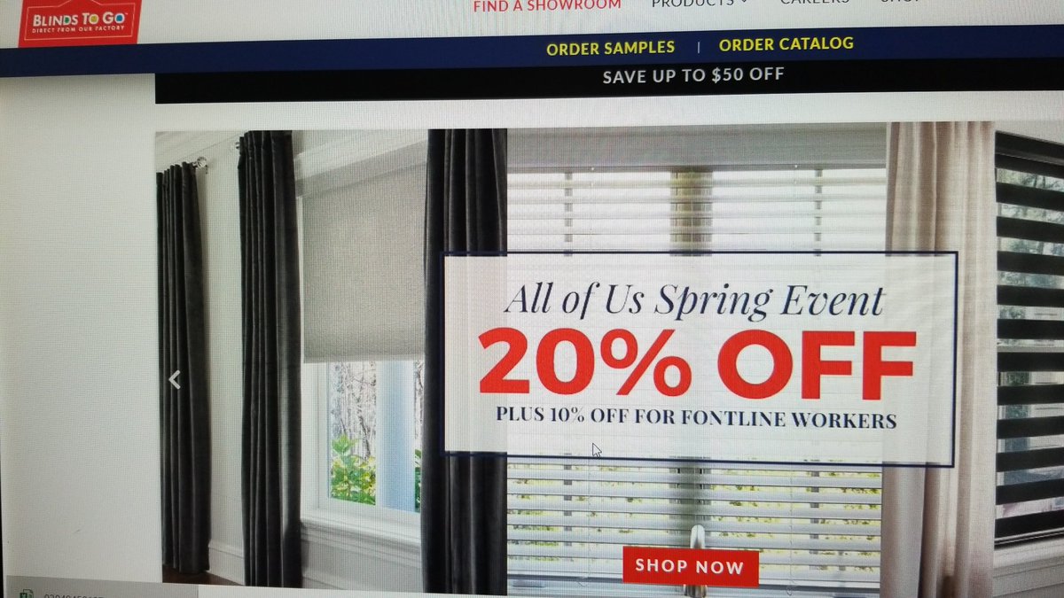 Just wondering if you have to work in communications to receive the fontline discount? <a href="/BlindsToGoUS/">Blinds To Go</a> #spelling