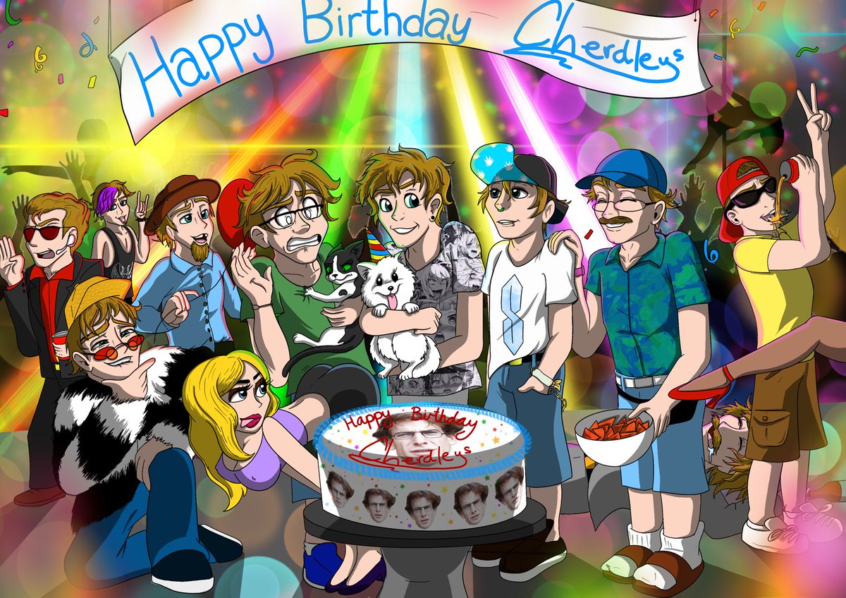 KirkyKartoonz's tweet photo. Some fan art I did for #Cherdleys birthday! Took a looooong time! https://t.co/UnOL7ND4m8