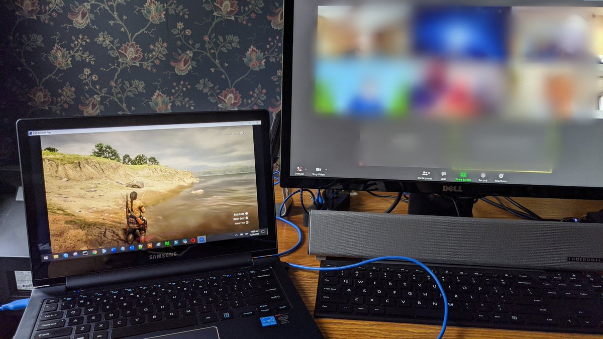 CoyoteRedfire's tweet photo. Me on my Zoom meeting this morning 😎 the ultimate in multitasking! 😆
--
#PS4RemotePlay
#RDOnline 
#ZoomMeetings https://t.co/5HNC9bYYaY
