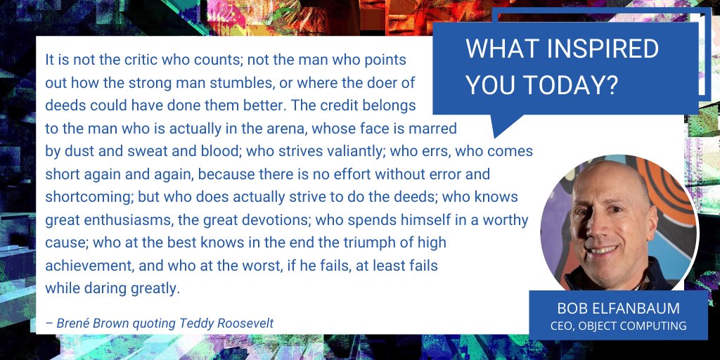 "There is no effort without error and shortcoming." 

Ready to be "in the arena" during times of disruption? Don't miss our upcoming #webinar full of insights for innovation.

hubs.ly/H0qJXq70