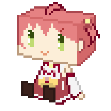 さくらみこ 「四角いにぇ〜
#miko_Art #ドット絵 #pixelart 」|Luvniji＠にじのイラスト