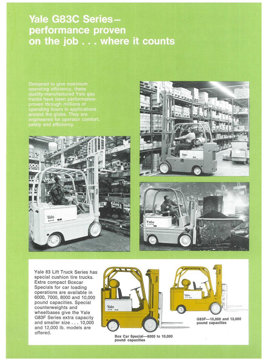 Eastern Lift Truck Co Inc On Twitter This 45 Year Old Yale Ad Promotes The G83c Series Forklift Performance Proven On The Job Where It Counts Yale Materials Handling Corp Turns 100 Years Old