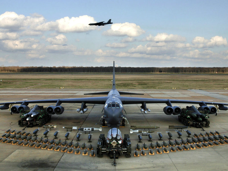 The B-52B was followed by progressive improvements with reconnaissance variants, culminating in the B-52G and turbofan B-52H.Built initially to carry nuclear weapons for the Cold War-era, in total 744 B52s have been produced to date.