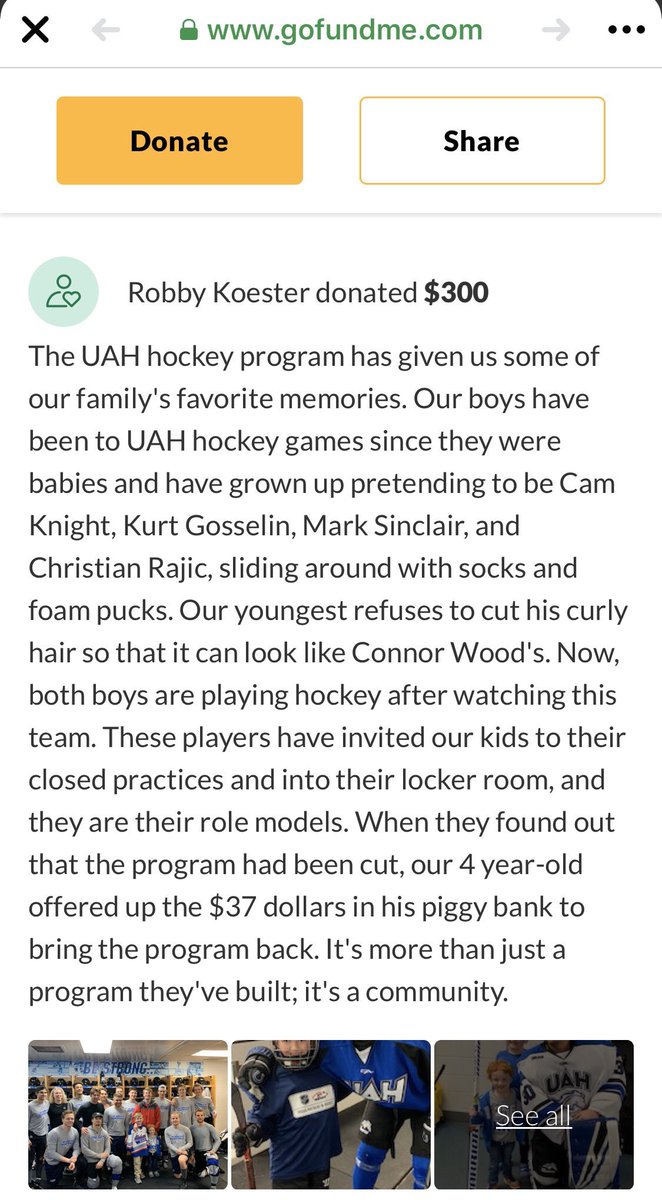 A child pulled out all $37 of his money to donate to #SaveUAHhockey ! You have got to take notice and donate! gofundme.com/f/uah-hockey-k… or buy a shirt! …roidery-and-screen-print.printavo.com/merch/uah-hock…