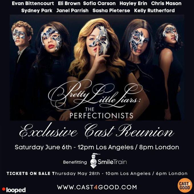 PLL_random's tweet photo. #PLLThePerfectionists
🔴¡ATENCIÓN!🔴
¡¡El cast de #PLLThePerfectionists también tendrán un cyber encuentro para recaudar fondos para #SmileTrain!!
Será el Sábado 6 de Junio
Los tickets ya están a la venta en #Cast4Good
https://t.co/bgqX8Vuh2O https://t.co/4m33JkUzXK