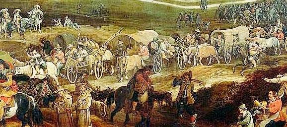Muchas veces nos preguntáis cómo podía ser recorrer el Camino español y está obra van Hillegaert nos muestra parte de esa cola que acompañaba a los tercios y que resulta imprescindible para su entendimiento. Un cuadro que nos enseña el modo de vida, a veces tan olvidado https://t.co/3eqELN9IYf
