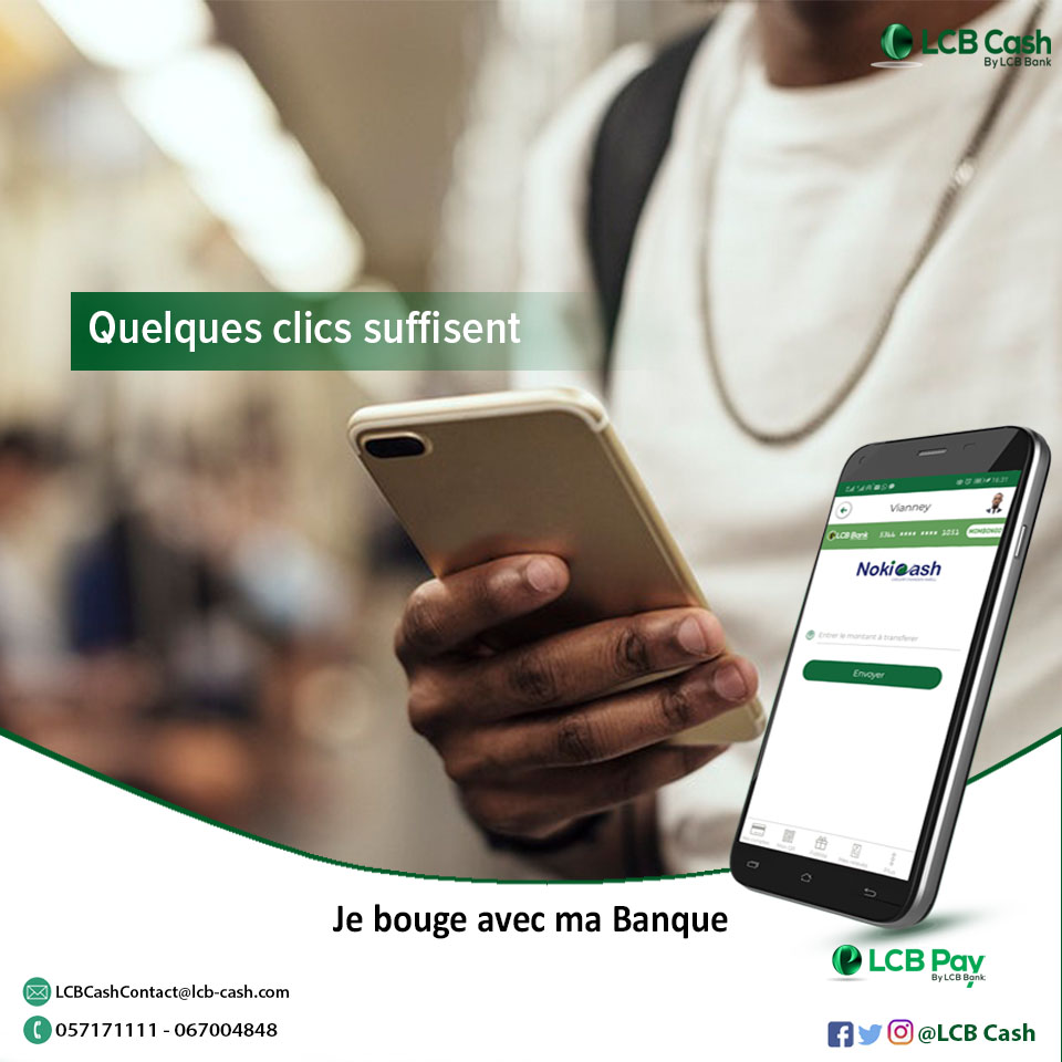 LcbCash's tweet photo. Envoyez de l'argent depuis votre smartphone ou votre tablette de façon simple, rapide et sécurisé avec Nokicash.
#Quelques_Clics_Suffisent
#LCBPay #LCBBank #LCBCash #Nokicash #MobileBanking https://t.co/1MVJxELhic