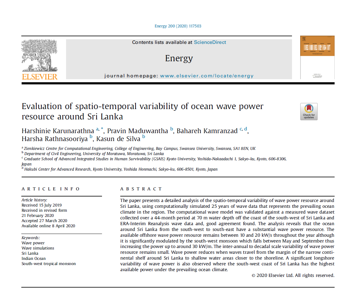 KarunarathnaU's tweet photo. @SwanseaUni_E2 
Work from Swansea University GCRF-funded collaborative project with Sri Lanka and Japan on wave energy resource assessment. https://t.co/cpC9ExpAcu