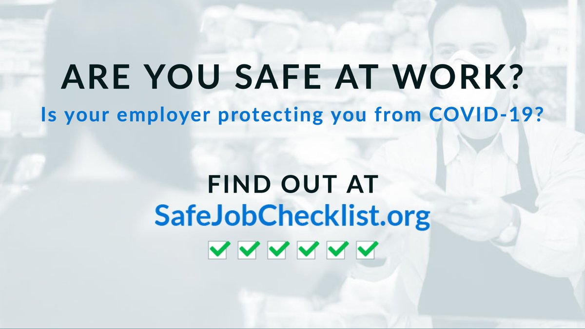 BGAlliance's tweet photo. Is your workplace providing what you need to protect yourself and your family from #COVID19? Use our #SafeJobChecklist checklist to ensure you have what you need to stay safe at work. https://t.co/1BRLVrwvBs #1u @EdLaborCmte https://t.co/tJvNEqvl3E