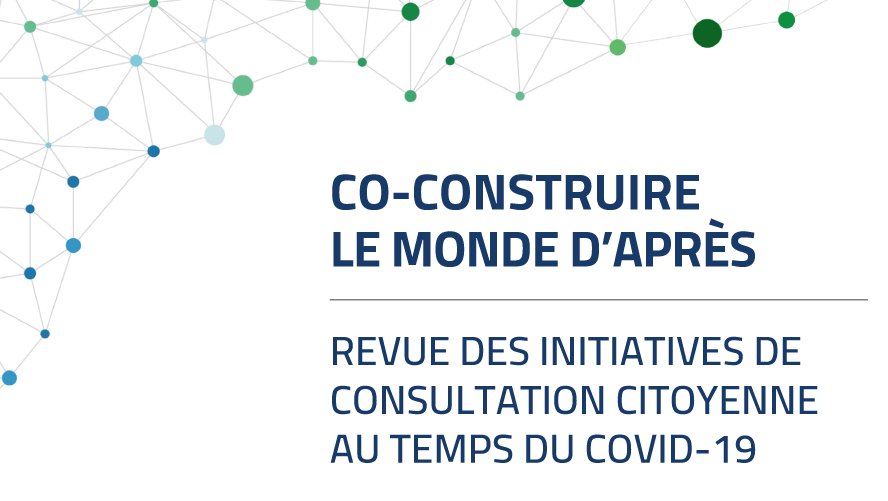 Nous assistons à la naissance d’une multitude d’initiatives de #consultationcitoyenne pour le monde d’après : une opportunité pour le débat public, un défi pour en assurer l’impact !

Retrouver notre analyse et une revue des initiatives ici
👉bit.ly/2ZMDjG6