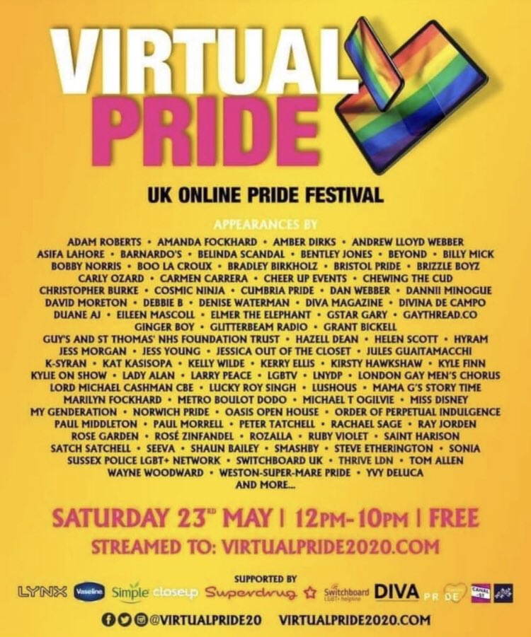 ALSO here’s a virtual pride festival if anyone wants to watch, it’s a uk festival but i think you can watch anywhere