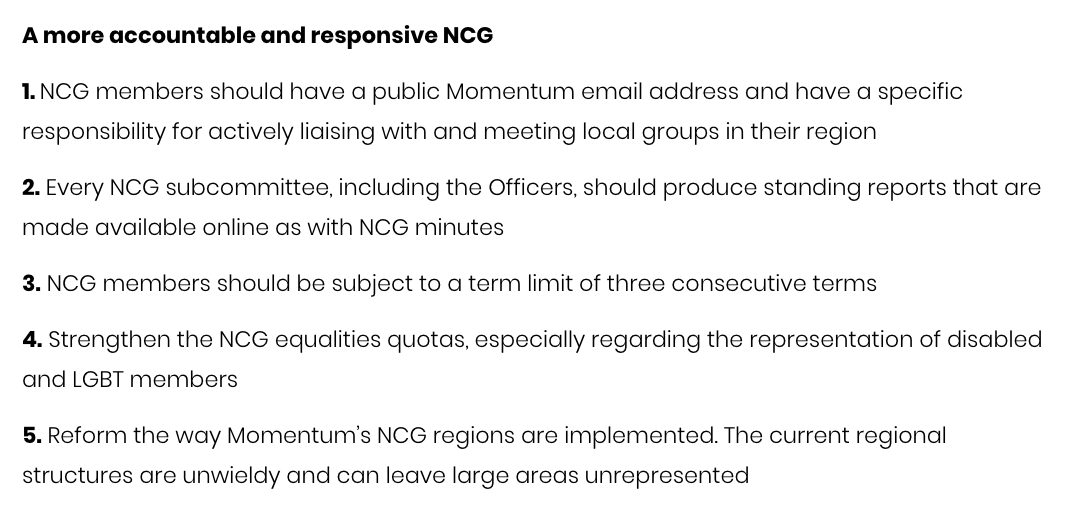 The wording of  @Mom_Renewal's 'demands' is completely compatible with the NCG retaining exclusive power to initiate proposals to be put to all-member ballots, and therefore also to frame those proposals by deciding their wording.