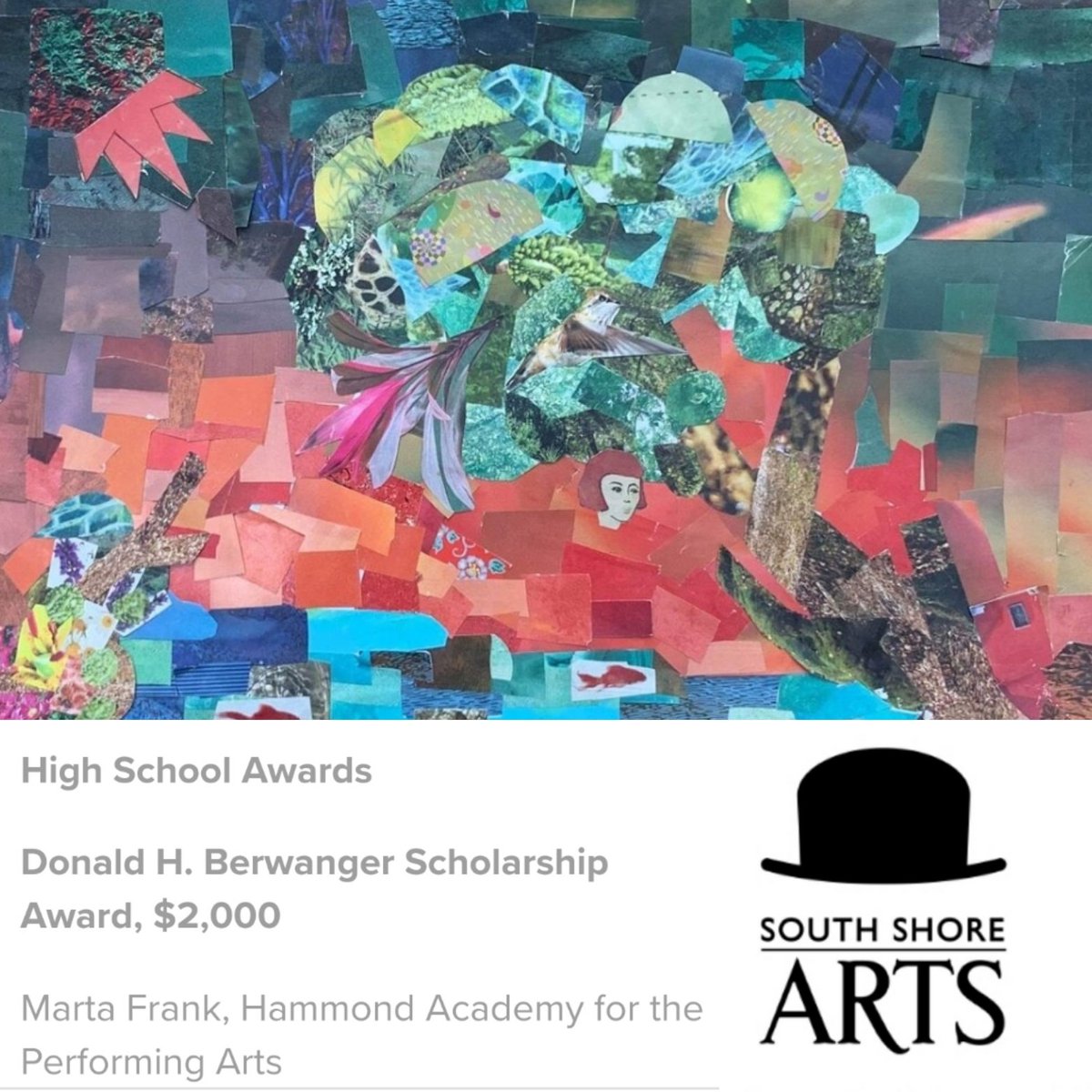 ms_lazz's tweet photo. Congratulations to Marta Frank on receiving the Berwanger Scholarship Award from @SouthShoreArts3! #SimplyHAPA #MHSGovs #schk12 https://t.co/9OO8d6UkVw