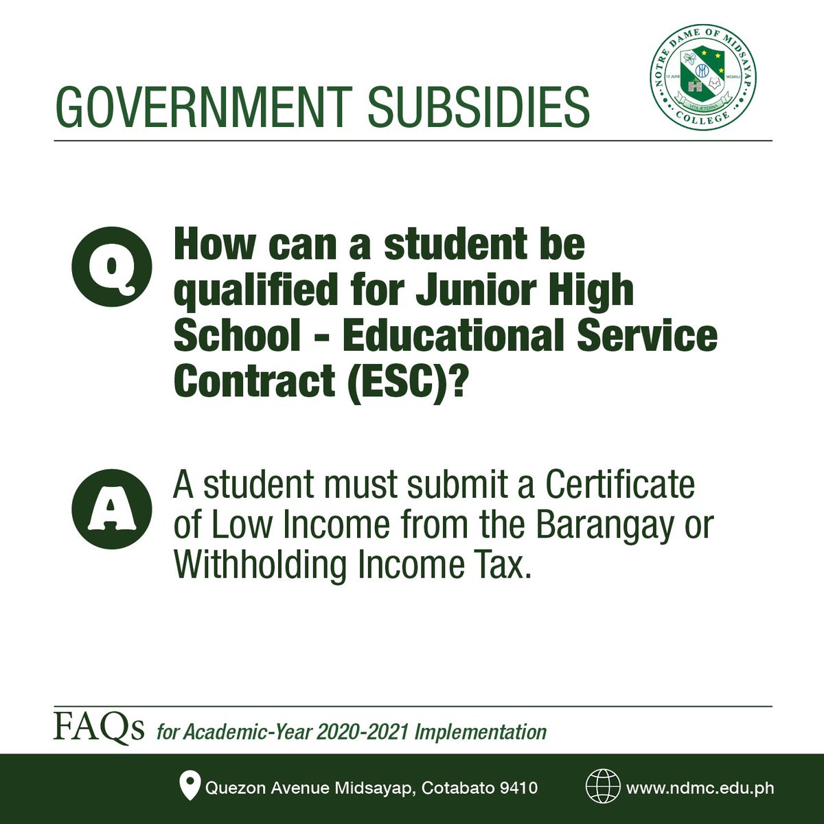 ndmcshs's tweet photo. FREQUENTLY ASKED QUESTIONS (FAQs) for Academic-Year 2020-2021 Implementation

(Part 3/4)

#ndmc #ndmcshs #ndmcdares #NDMCFAQs https://t.co/2fcx6gPwMj