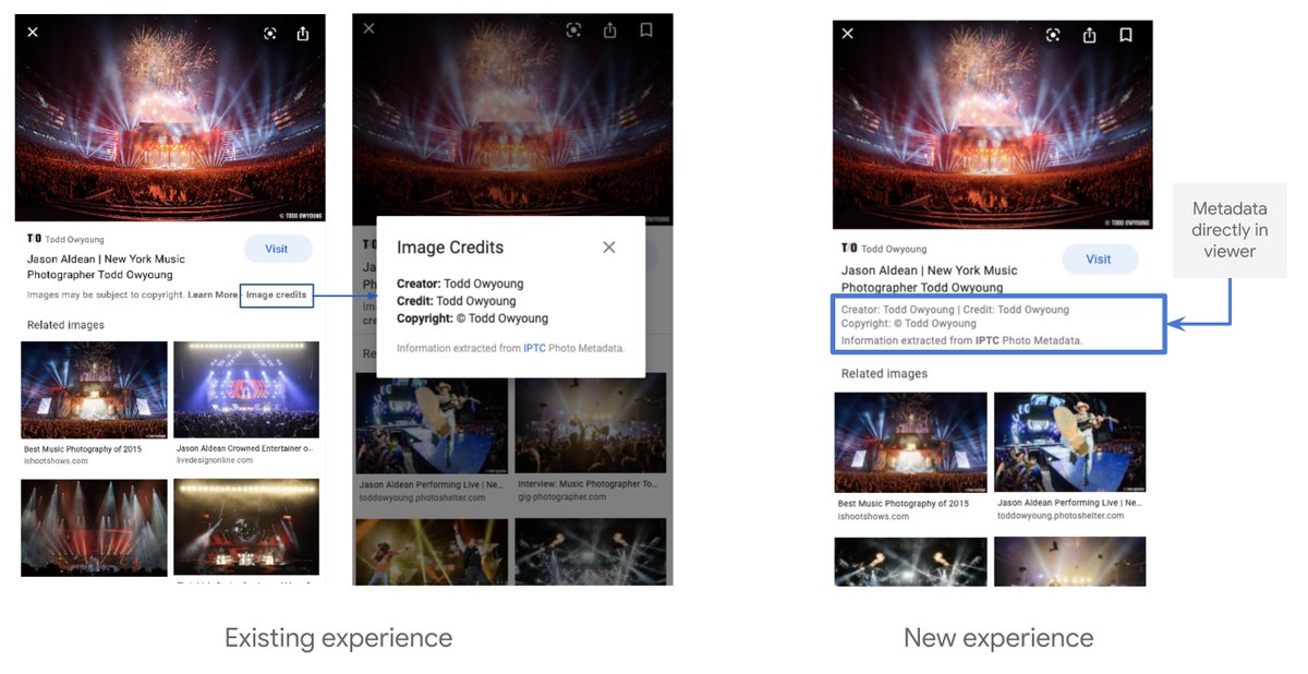 c_sfodor's tweet image. Starting today Google is expanding the feature they introduced in September 2018 following IPTC's and CEPIC's 
*hard* work on this matter.
Image metadata matters!
Check their support page here:
support.google.com/webmasters/ans…