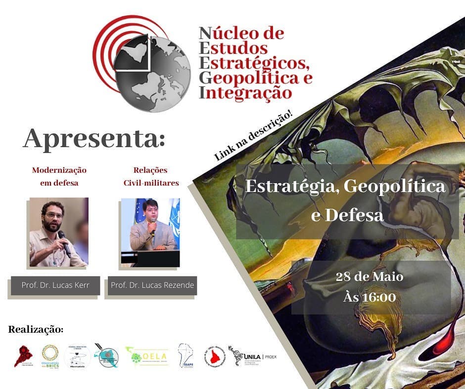 ObsIntRegUNILA's tweet photo. 📍Hoje (28/05), a partir das 16h, receberemos como convidado o prof. Dr. Lucas Rezende (UFSC) para discutir as Relações Civil-Militares ao lado do prof. Dr. Lucas Kerr de Oliveira (UNILA/NEEGI) que irá discutir a Modernização Estratégica em Defesa.https://t.co/yayZDogBpX📝 https://t.co/o1DtkmbfEx