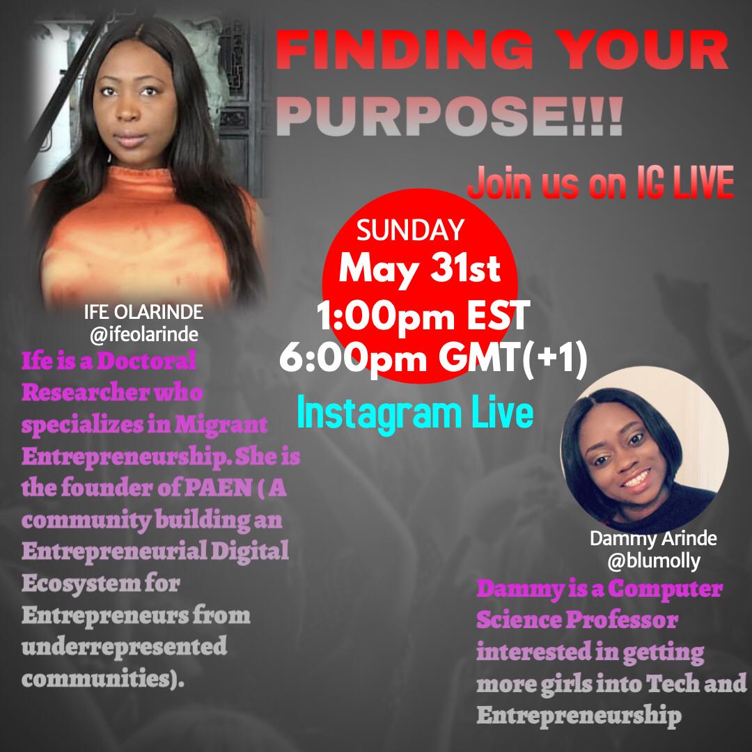 IfeIfeolarinde's tweet photo. Ok good people,  I will be joining @blu_molly on her instagram to have discussions around discovery of purpose .  She had a session with me and said she gained a lot and would like me to speak to her audience. So join us this Sunday, let’s unpack what purpose is about. https://t.co/V1pOMJfZ8x